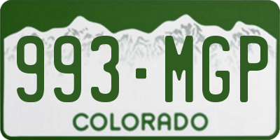 CO license plate 993MGP
