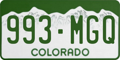 CO license plate 993MGQ