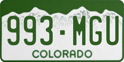 CO license plate 993MGU