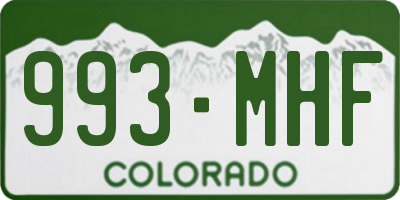 CO license plate 993MHF