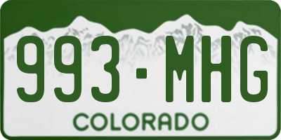 CO license plate 993MHG