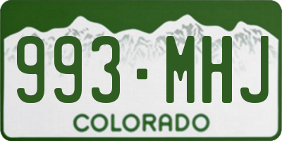 CO license plate 993MHJ