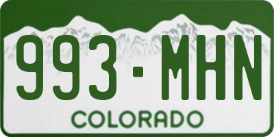 CO license plate 993MHN
