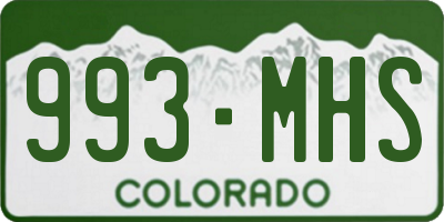 CO license plate 993MHS