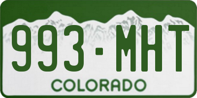 CO license plate 993MHT