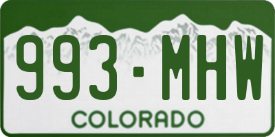 CO license plate 993MHW