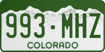 CO license plate 993MHZ