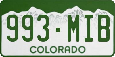 CO license plate 993MIB