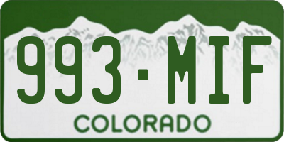 CO license plate 993MIF