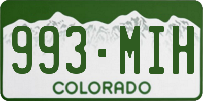 CO license plate 993MIH