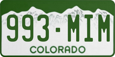 CO license plate 993MIM