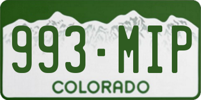 CO license plate 993MIP