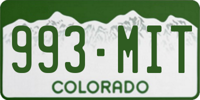 CO license plate 993MIT
