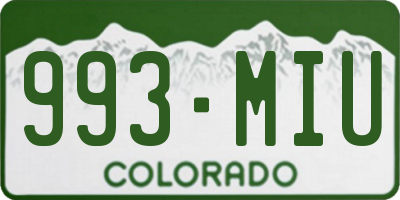 CO license plate 993MIU