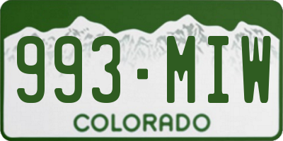 CO license plate 993MIW