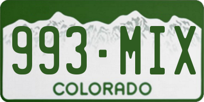 CO license plate 993MIX