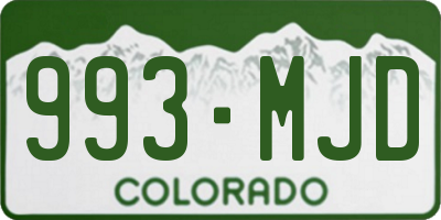 CO license plate 993MJD