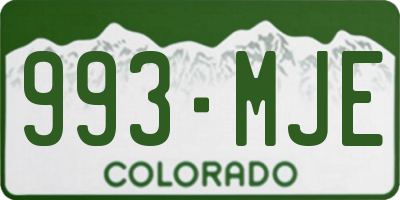 CO license plate 993MJE