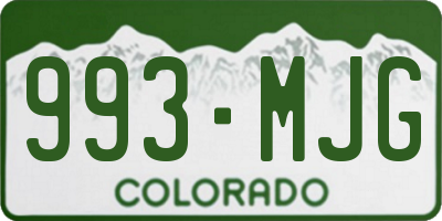 CO license plate 993MJG