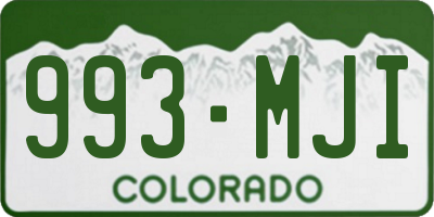 CO license plate 993MJI