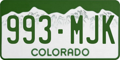 CO license plate 993MJK