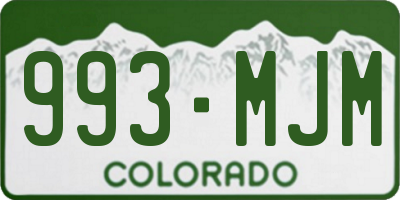 CO license plate 993MJM