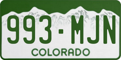 CO license plate 993MJN