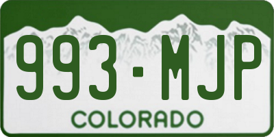 CO license plate 993MJP