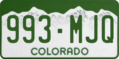 CO license plate 993MJQ