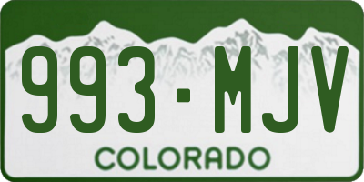 CO license plate 993MJV