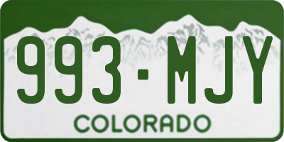 CO license plate 993MJY