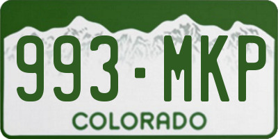 CO license plate 993MKP
