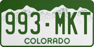 CO license plate 993MKT