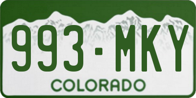 CO license plate 993MKY
