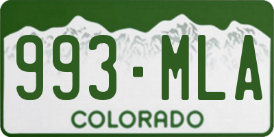 CO license plate 993MLA
