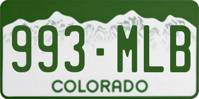 CO license plate 993MLB
