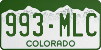 CO license plate 993MLC