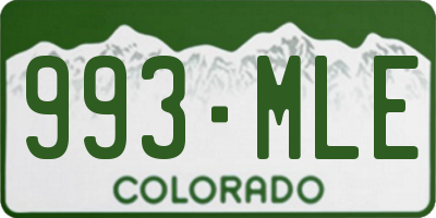 CO license plate 993MLE