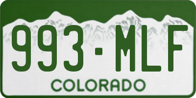 CO license plate 993MLF