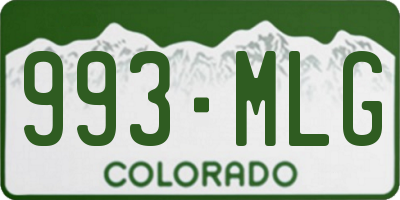CO license plate 993MLG