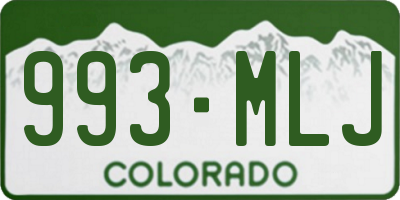 CO license plate 993MLJ