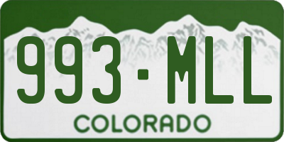 CO license plate 993MLL