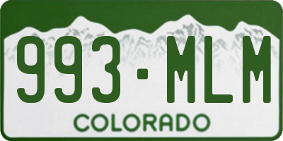 CO license plate 993MLM