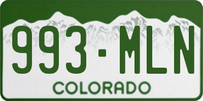CO license plate 993MLN