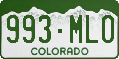 CO license plate 993MLO