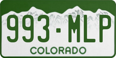 CO license plate 993MLP