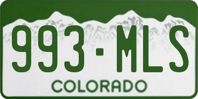 CO license plate 993MLS