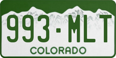 CO license plate 993MLT