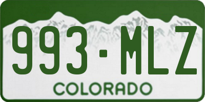 CO license plate 993MLZ