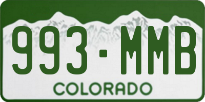 CO license plate 993MMB